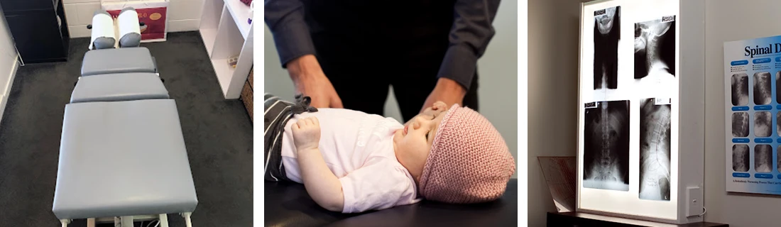 Chiropractor Te Puke Bay of Plenty NZ David Guest Adjusting Baby Clinic Grid